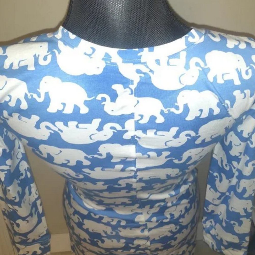 NWT Lilly Pulitzer Christie Tusk in Sun Blue Elephant Dress Womens Sz XXS - Picture 3 of 4
